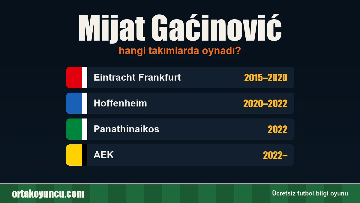 Mijat Gaćinović hangi takımlarda oynadı?