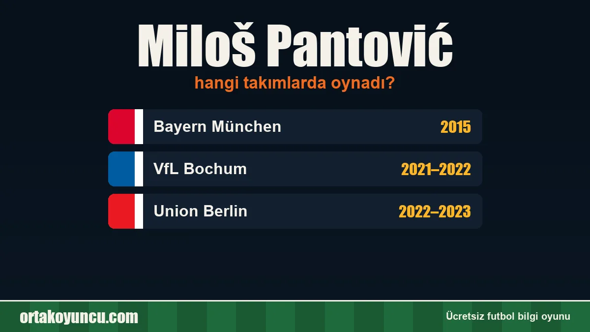 Miloš Pantović hangi takımlarda oynadı?
