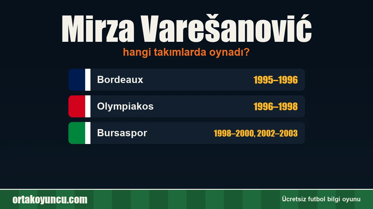 Mirza Varešanović hangi takımlarda oynadı?