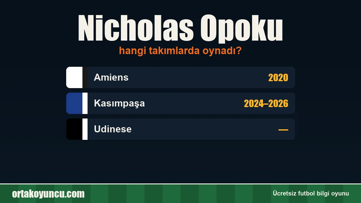 Nicholas Opoku hangi takımlarda oynadı?
