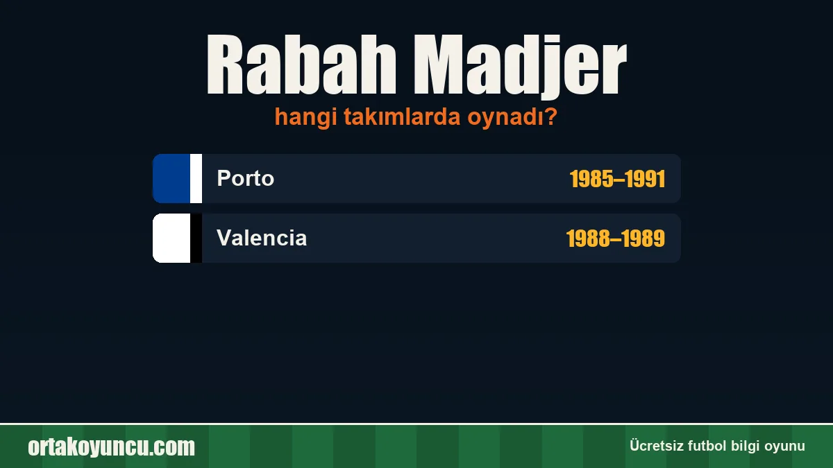 Rabah Madjer hangi takımlarda oynadı?