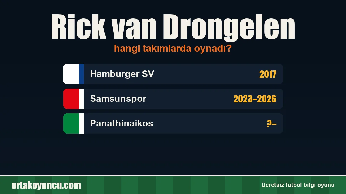 Rick van Drongelen hangi takımlarda oynadı?