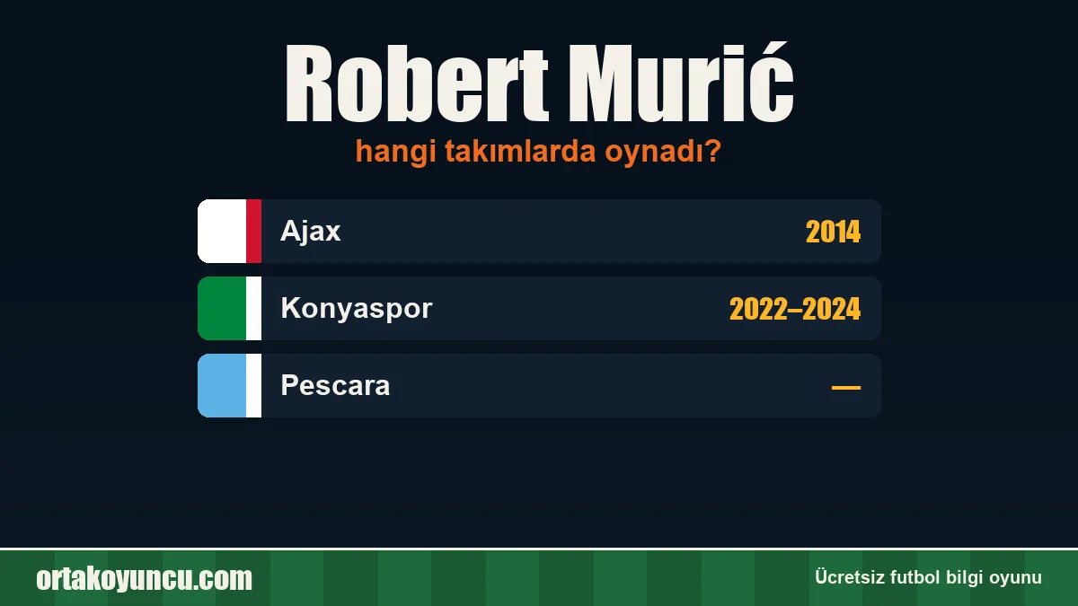 Robert Murić hangi takımlarda oynadı?