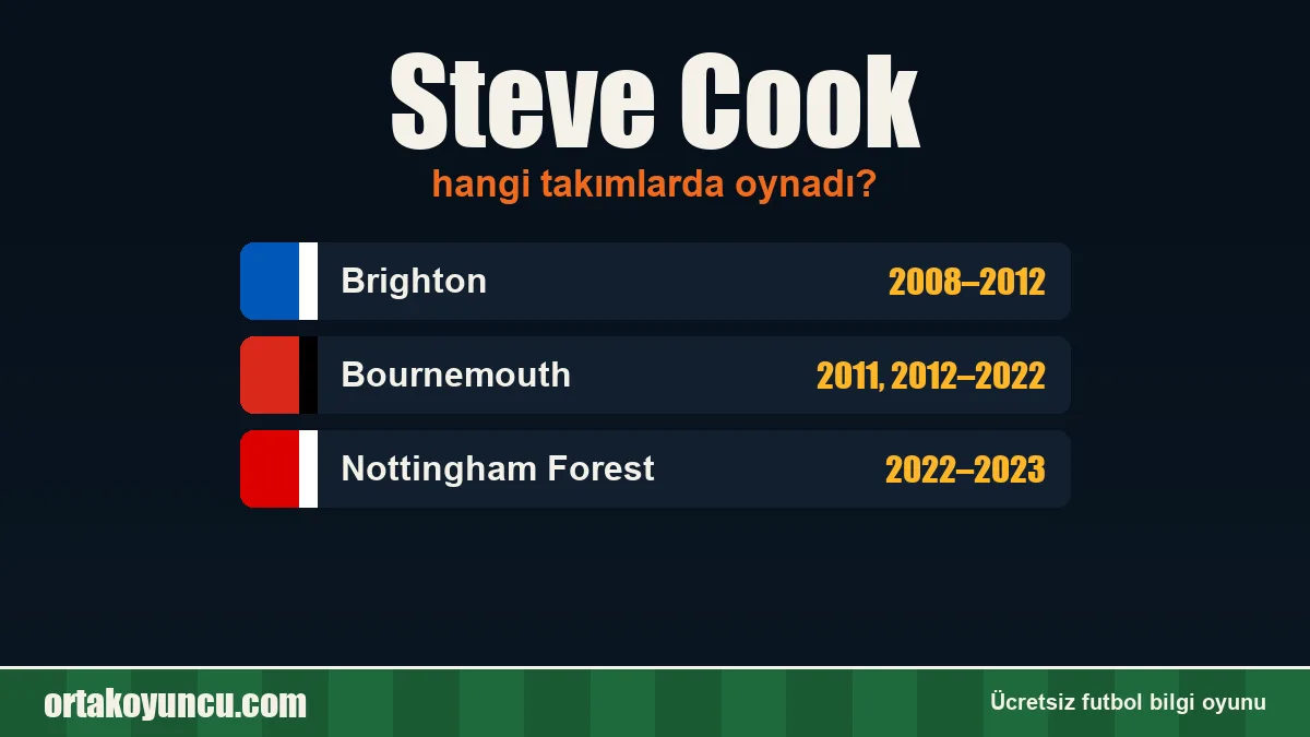 Steve Cook hangi takımlarda oynadı?