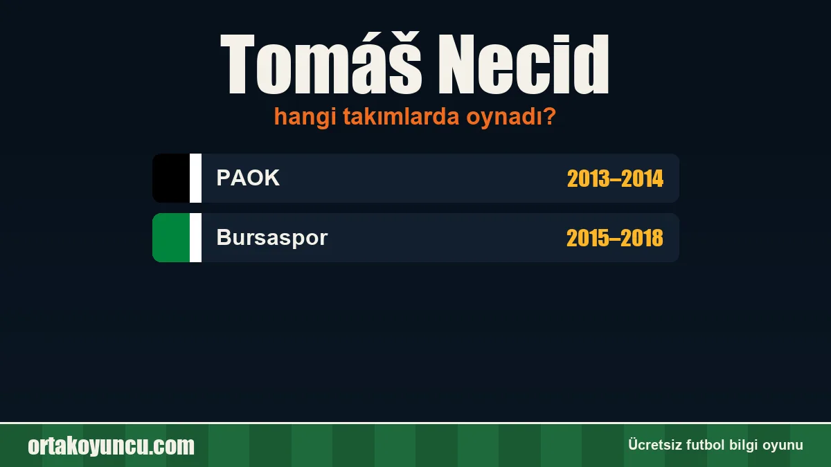 Tomáš Necid hangi takımlarda oynadı?