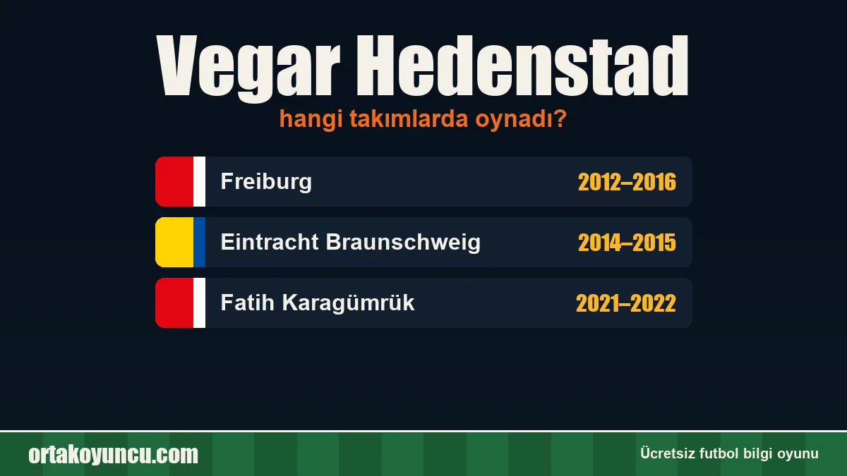 Vegar Hedenstad hangi takımlarda oynadı?