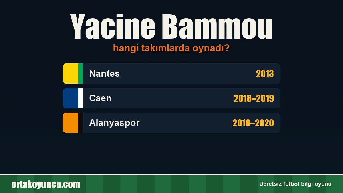 Yacine Bammou hangi takımlarda oynadı?