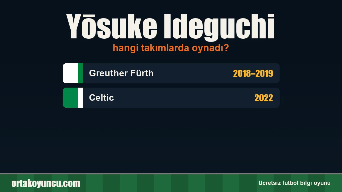 Yōsuke Ideguchi hangi takımlarda oynadı?